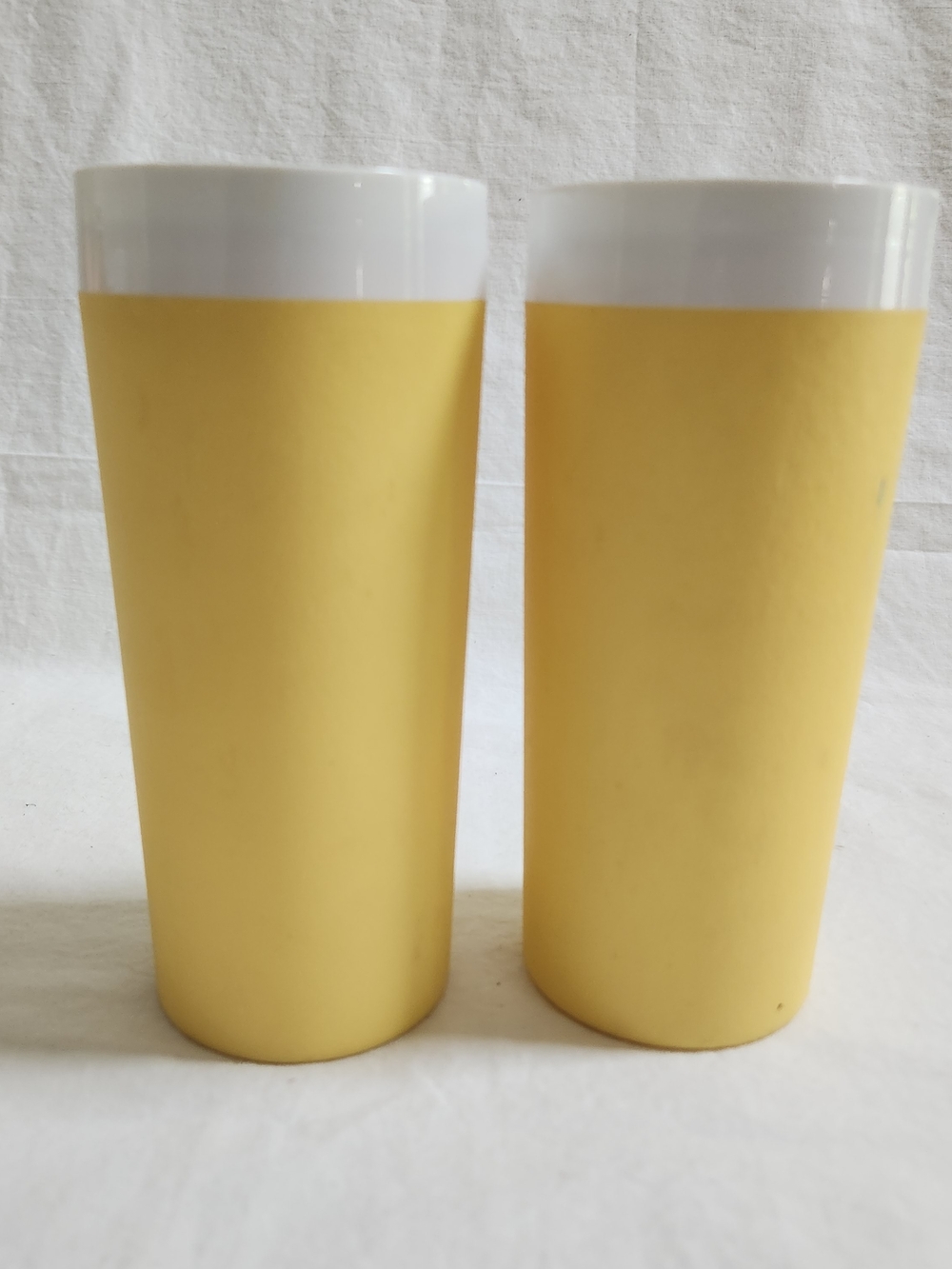Yellow and White Insulated Tumbler Pair